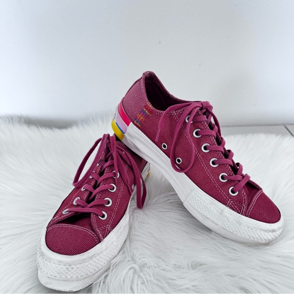 Converse Chucks Plateau Pink Chuck Taylor All Star Rainbow - Picture 4 of 6